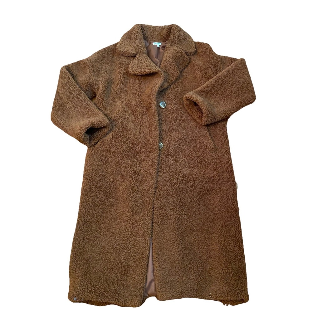 En Creme Coat Brown Sz S Teddy Bear  Long cozy‎